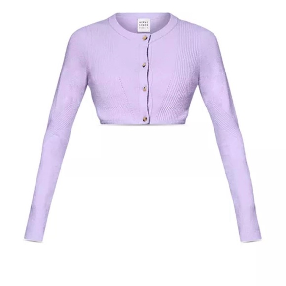 Hervé LégerBouclé Cropped Cardigan